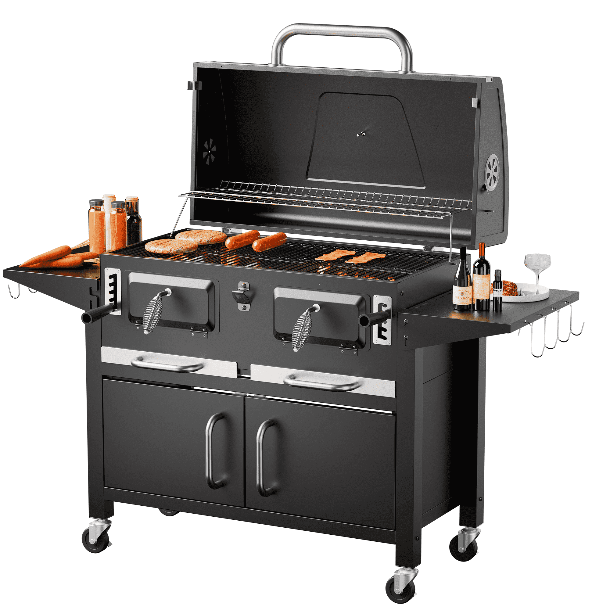 TABU Large Portable BBQ Charcoal Grill, 50