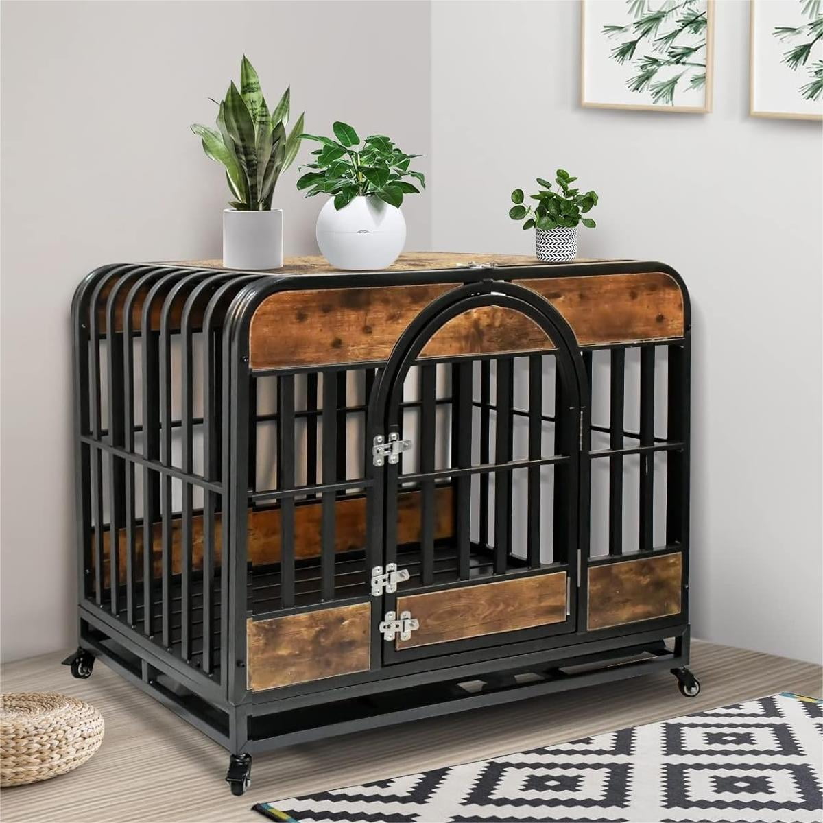 TABU 32 inch Dog Crate,Dog Kennels for Inside with Pullout Tray,Dog