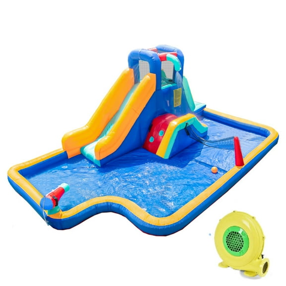 TABU Inflatable Water Slide with Blower,Kids Bounce House with Water Pool,Water Gun,Climbing Wall,10.3 x 14.8 x 7.4ft