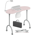 thumbnail image 1 of TABU Portable Folding Manicure Nail Table Station with Dust Collector Fan and Magnifying Glass Lamp,Pink, 1 of 9