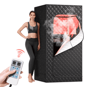 TABU Portable Infrared Sauna Tent with chair,1500W Carbon crystal Steam Sauna Tent with remote for Home,Easy Assembly,Black