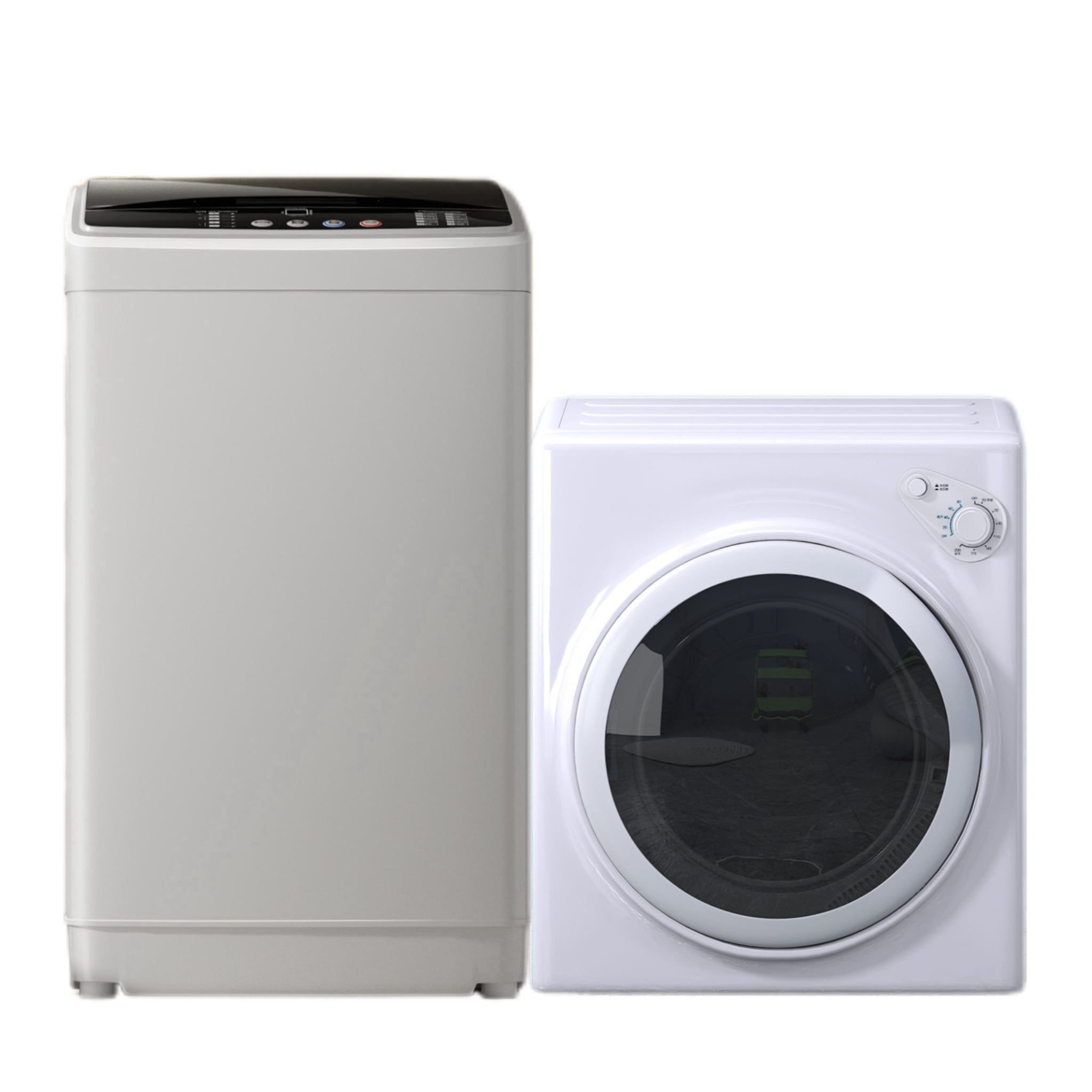 TABU Portable Washer and Dryer Set, 19LBS Compact Washing Machine & 13LBS Compact Dryer (White)