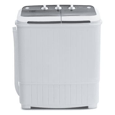 TABU Portable Washing Machine,17.6lbs Compact Twin Tub Washer & Dryer with Drain Pump,,Gray