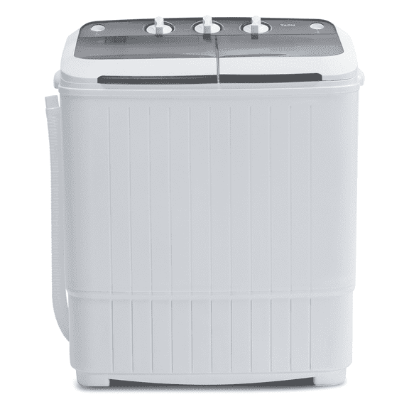 TABU Portable Washing Machine,17.6lbs Compact Twin Tub Washer & Dryer with Drain Pump,,Gray