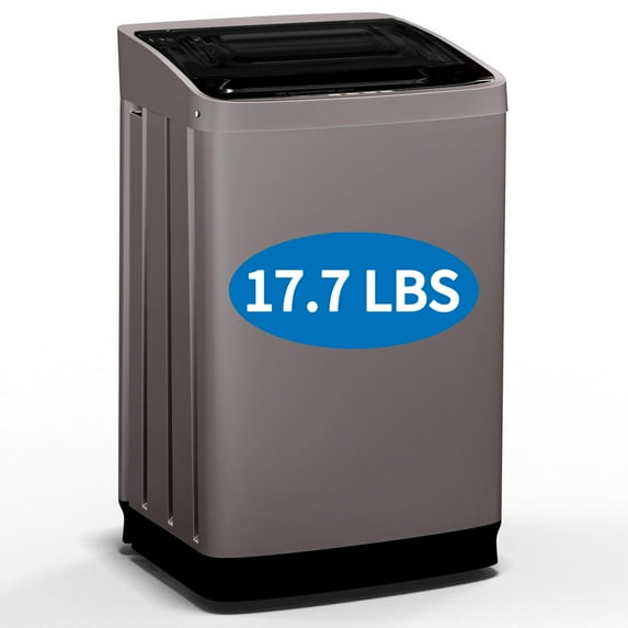 TABU Portable Washing Machine, 17.7 LBS Full Automatic Washer and Dryer Combo, with Built-in Pump Drain, Gray