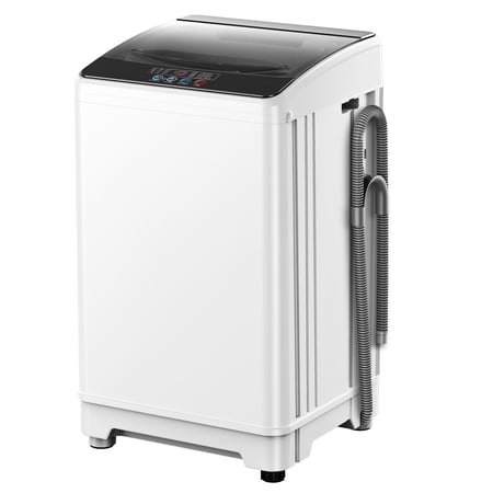 TABU Portable Washing Machine, 17.7 LBS Full Automatic Washer and Dryer Combo, with Built-in Pump Drain, White