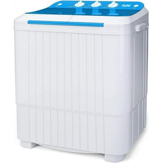 KingFurt Mini Folding Washing Machine Portable For Clothes With Dryer  Bucket Travel Wash (Blue) 