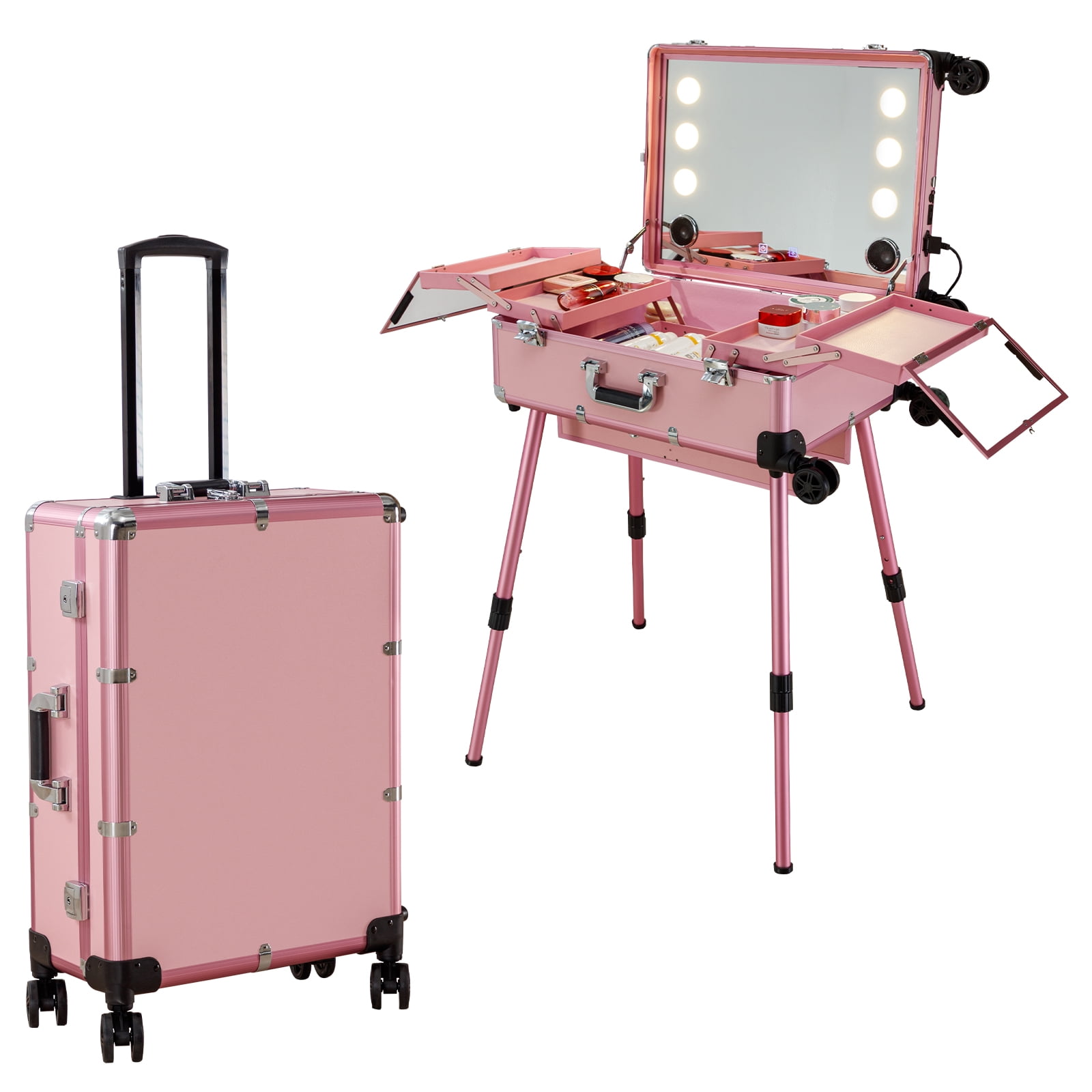 Pink powder beauty activity makeup cabinet makeup car storage cabinet  dressing table activity storage table - Shop hong-yi Storage - Pinkoi