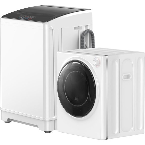 TABU Protable Washer and Dryer Combo, 18LBS Full Automatic Washing Machine &2.6Cu.ft Portable Dryer (White)