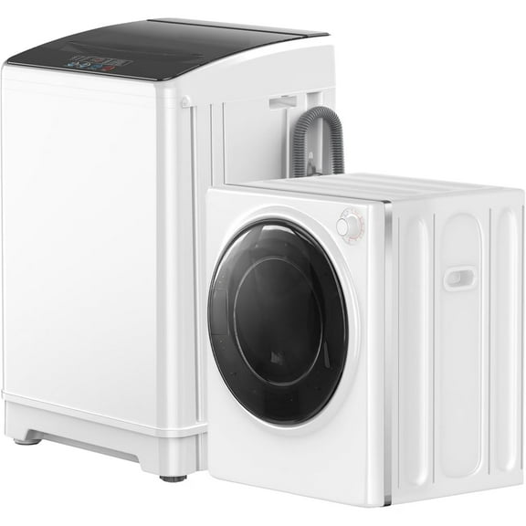 TABU Protable Washer and Dryer Combo, 18LBS Full Automatic Washing Machine &2.6Cu.ft Portable Dryer (White)