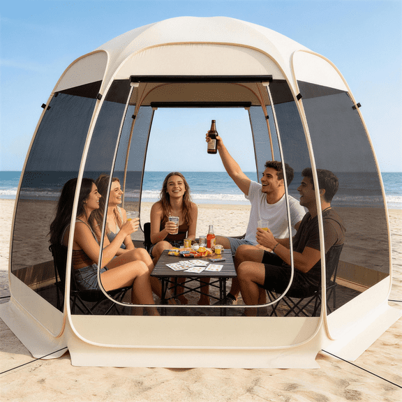 TABU Screen House Tent, 10x10ft Pop up Screen Tent, 6-7 Person Screened Canopy Tent with Carry Bag for Backyard & Outdoor Activities