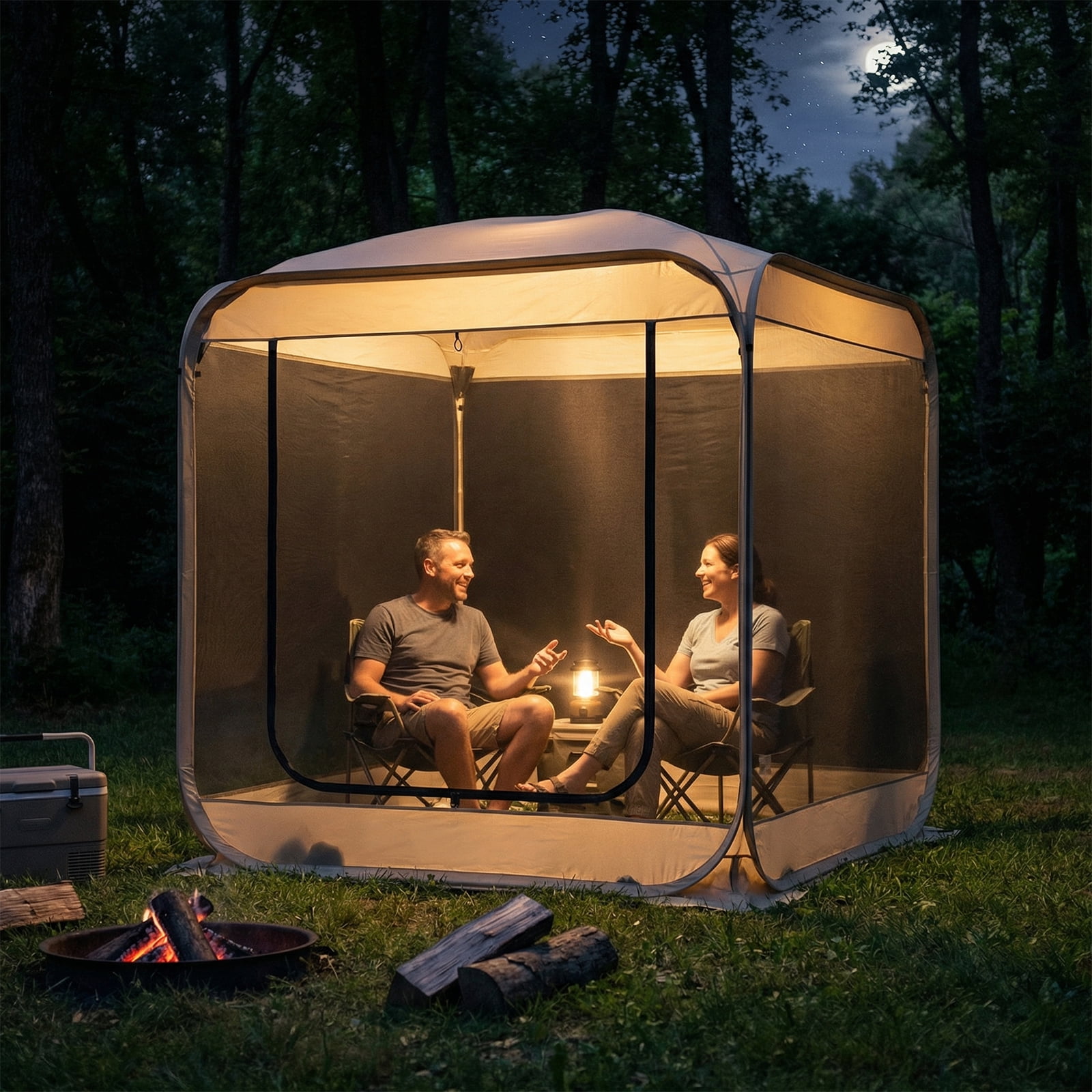 TABU Screen House Tent, 6x6ft Pop up Screen Tent, 4-5 Person Screened Canopy Tent with Carry Bag for Backyard & Outdoor Activities