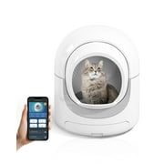 TABU Smart Self Cleaning Litter Box,App Control Support,Odor Removal,81L Large Capacity,White