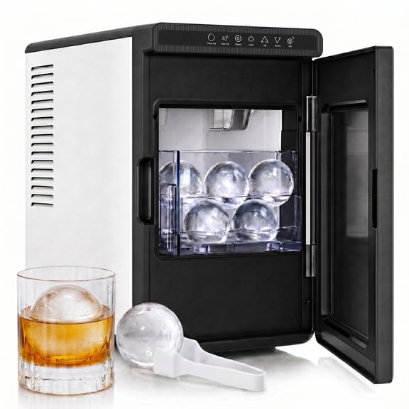 TABU Sphere Ice Maker Machine, Countertop Ice Ball Maker for Home/Bar/Party,150 Pcs/24H,Self-cleaning,Black