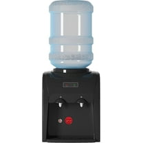 TABU Top Loading Water Cooler Dispenser, Hot & Cold Water, 38'' Countertop Water Cooler Dispenser, Holds 3 or 5 Gallon Bottle,Office Use,Black