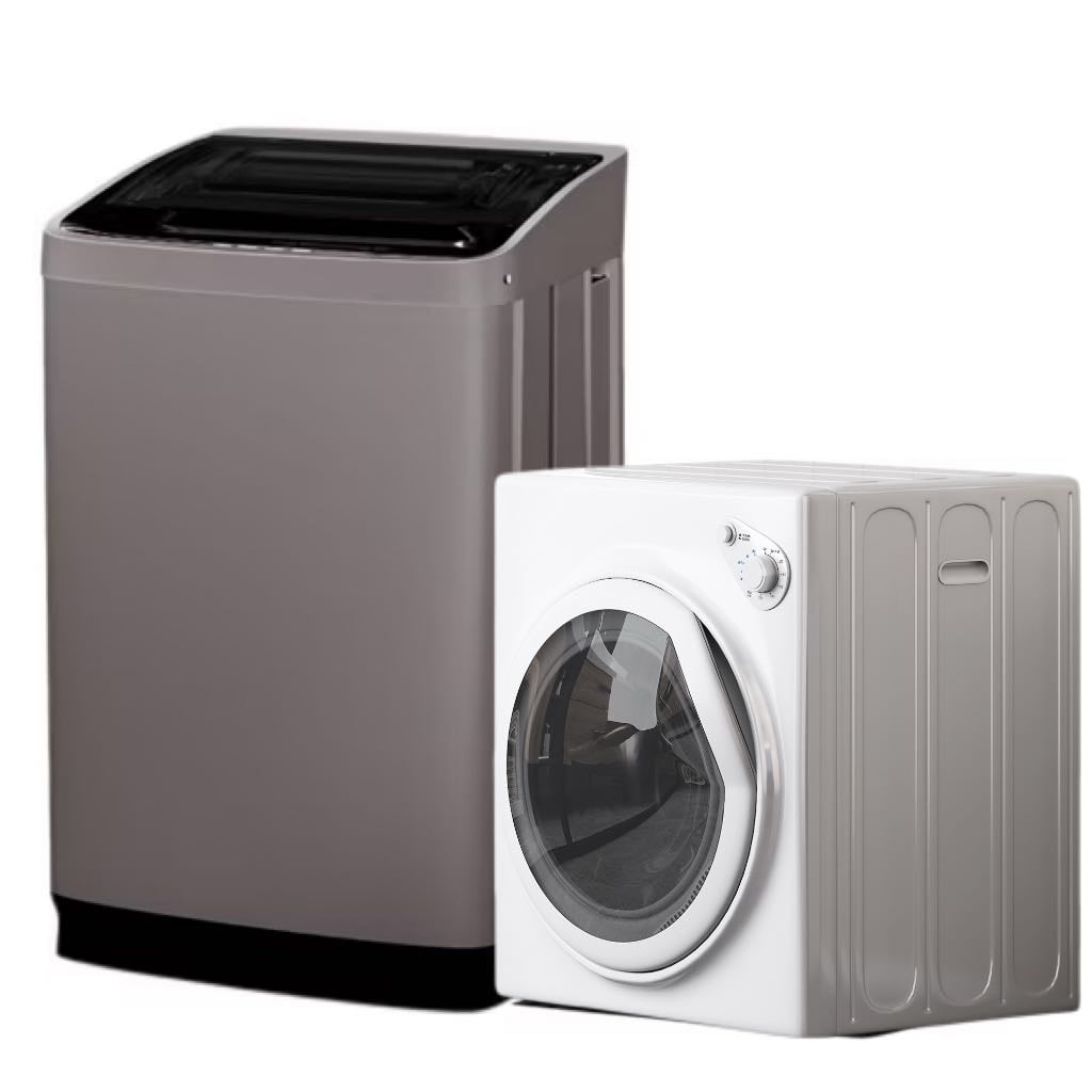 TABU Washer and Dryer Set, 17.6LBS Full Automatic Washing Machine & 13LBS Portable Dryer (Gray&White)