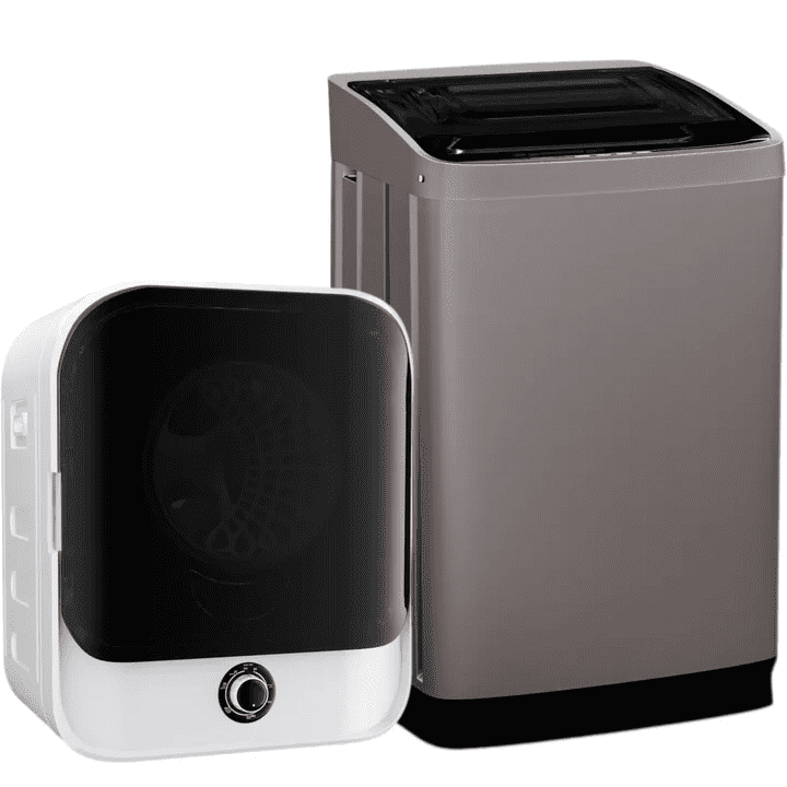 TABU Portable Washer and Dryer Set, 17.6LBS Compact Washing Machine & 10LBS Compact Dryer(Gray&White)