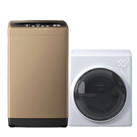 TABU Portable Washer and Dryer Set, 19LBS Compact Washing Machine & 13.1LBS Compact Dryer (Brown&White)