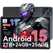 Tablet Android 15 Tablet-11 Inch FHD Display, 24GB RAM 256GB ROM /2TB TF, T615 Octa-Core AI Tablets, 8000mAh/18W Fast Charge, 5G WiFi & 16MP Camera, TÜV Certified Netflix HD for Streaming/Gaming