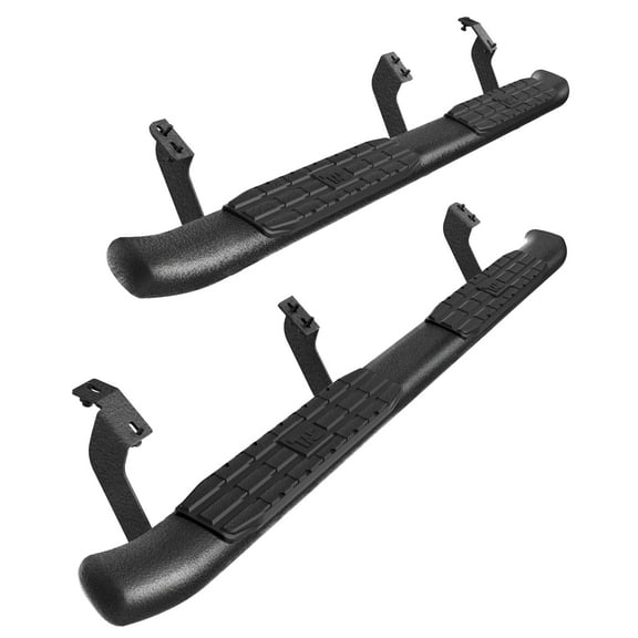 TAC 4.25" Side Steps Fit 2007-2021 Toyota Tundra Double Cab Pickup Truck Oval Bend Texture Black Nerf Bars Running Boards Exterior Accessories (Texture Powder Coating Brackets) (2 Pieces)
