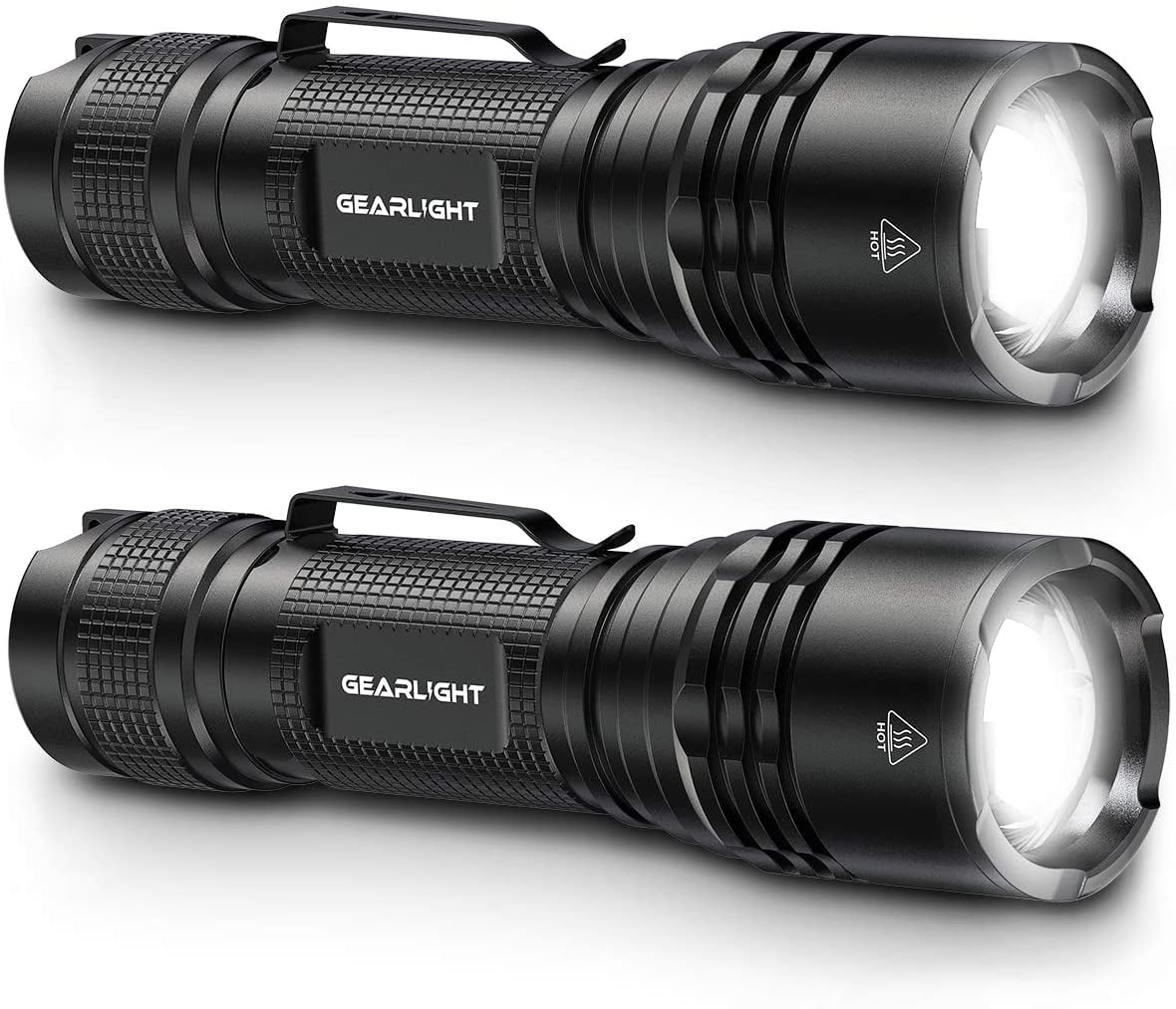 TAC LED Flashlight Pack - 2 Super Bright Compact Tactical Flashlights  (Gifts for Men & Women)