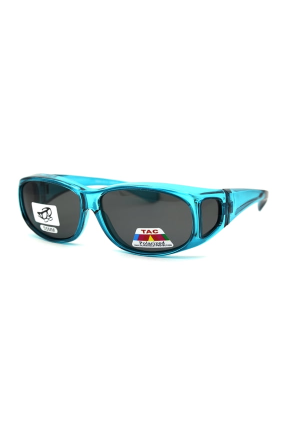 TAC Polarized Lens 55mm Fit Over Rectangular Sunglasses Teal