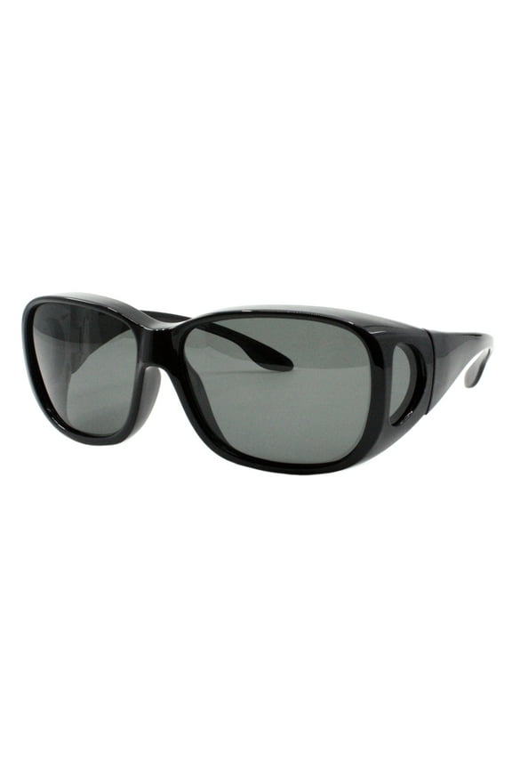TAC Polarized Lens Fit Over Sunglasses XL Big Square Frame Unisex Black
