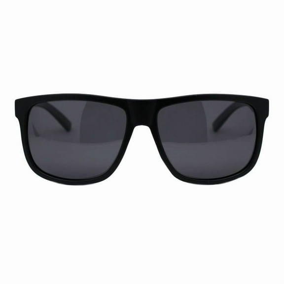 TAC Polarized Lens Sunglasses Classic Square Plastic Frame UV400 Matte Black