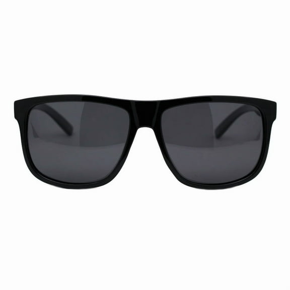 TAC Polarized Lens Sunglasses Classic Square Plastic Frame Unisex UV400 Black
