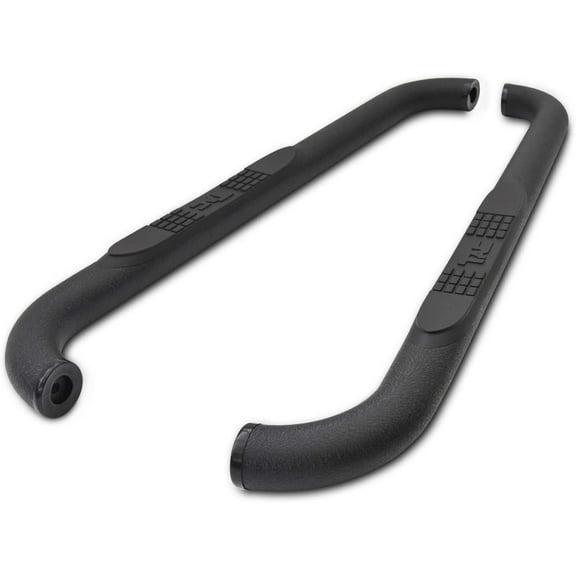 TAC Side Steps Fit 1999-2018 Chevy Silverado/GMC Sierra 1500 Regular Cab / 1999-2019 Chevy Silverado/GMC Sierra 2500/3500 Regular Cab (Excl. C/K "Classic") Truck Pickup 3 Texture Black Side Bars