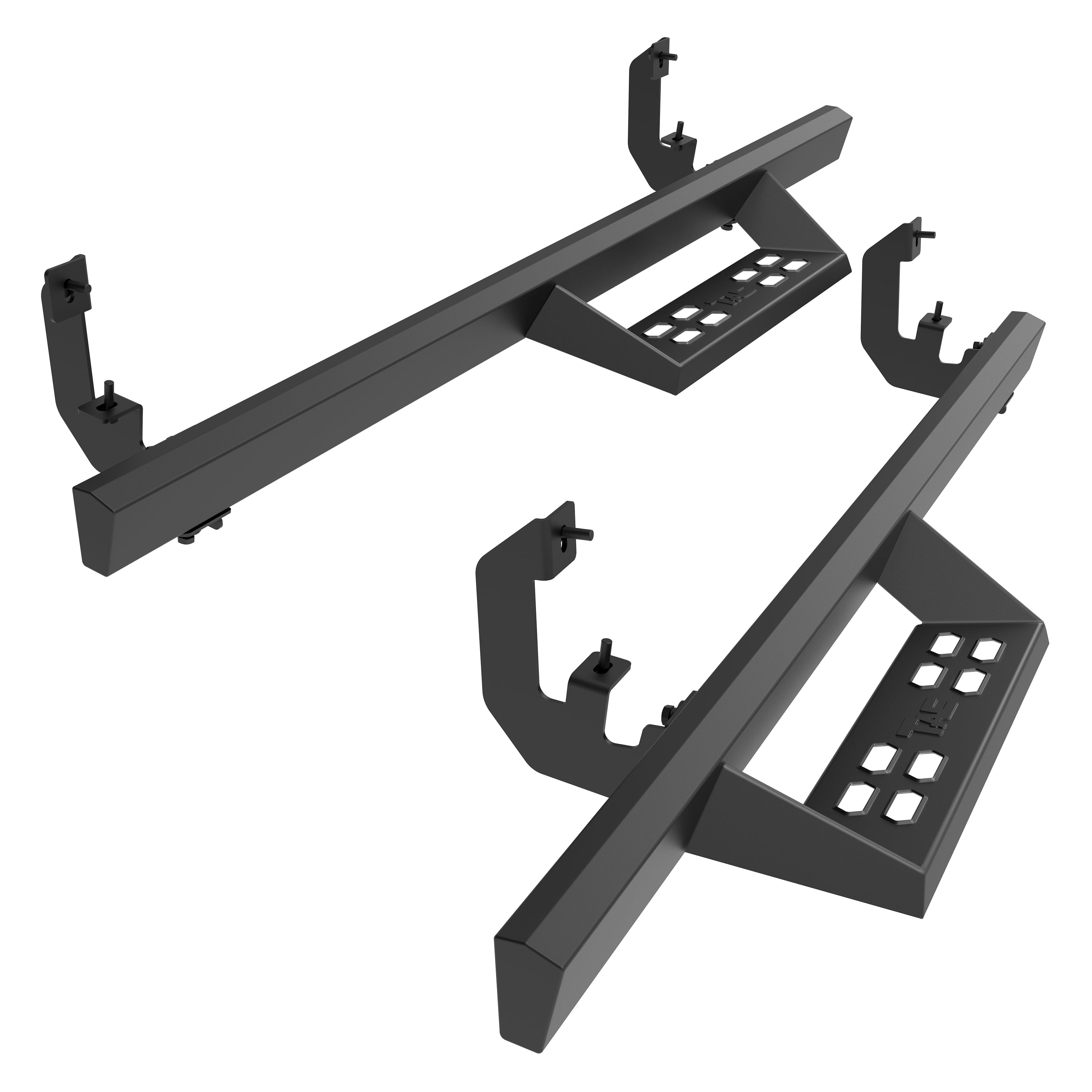 2019-2025 Chevrolet Silverado/Sierra Double Cab Truck Running Boards Drop Steps BCKA | Black | Powder-Coated | Right | Step Nerf Bar