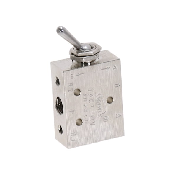 TAC2-41V Exhaust valve Alloy 2 Position 5 Way 1/8" Toggle Lever Mechanical Valve Pneumatic valve switch w Fittings