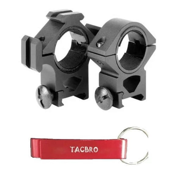 TACBRO 30MM WEAVER RINGS / TRI-RAIL - MEDIUM with One Free TACBRO Aluminum Opener(Randomly Selected Color)