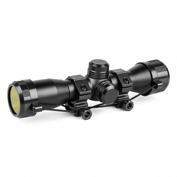 TACFUN 4x32 Crossbow Compact Scope, 4 Line Reticle, 1 Inch Picatinny Weaver Rings Included