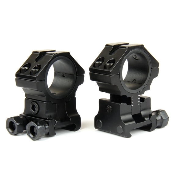TACFUN Adjustable Height Scope Rings, 30mm to 1 Inch, Black, Picatinny