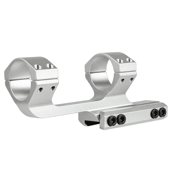 TACFUN Slim Offset Cantilever Scope Mount, 1 Inch to 30mm, Silver, With Inserts