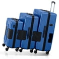 thumbnail image 1 of TACH V3.1 Lightweight 3pc Hardside Luggage Suitcase Set w/Charge Port, Blue, 1 of 11
