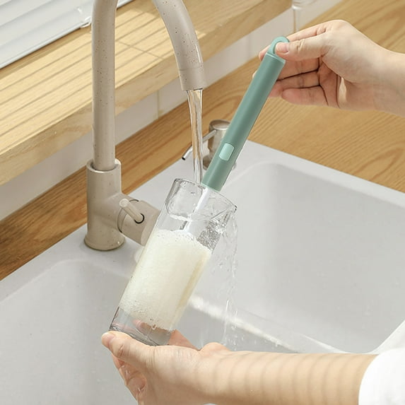 TACILIP 11inch Long Handled All Purpose Home Cleaning Sponge , Non-Scratch , Odor,Clean Dishes, Water Bottles, Glasses, Household Messes Cleaning Supplies, Gifts for Her