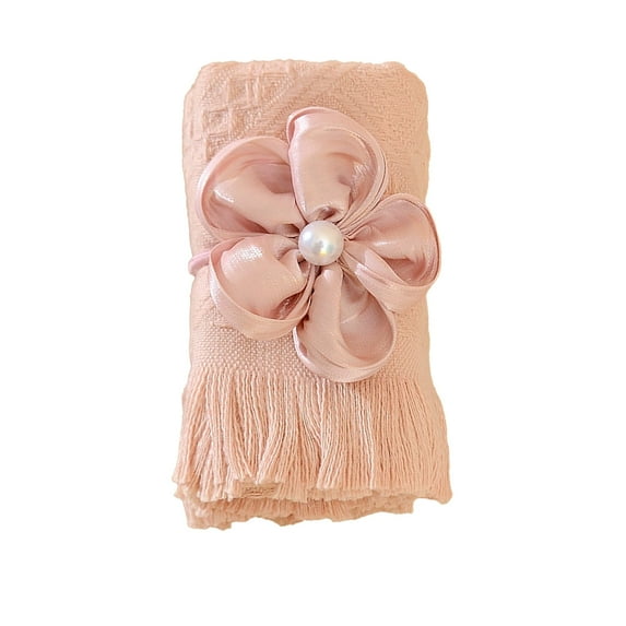 TACILIP 29x13in Cotton Tassel Towel Wedding Accompaniment Gift Absorbent Soft Fabric Bath Towel Mother's Day Gift Blanket Holiday Gift Birthday Gift Hand Towels for Bathroom, Birthday Gifts