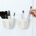 thumbnail image 1 of TACILIP 2pcs Wall Hanging Traceless Storage Box Plastic Storage Basket Household Small Hanging Basket Dormitory Bedside Shelf Kitchen Storage Basket Kitchen Storage, Gifts for Her, 1 of 5
