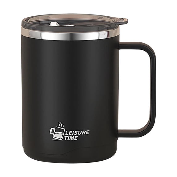 TACILIP 304 Stainless Steel Double-layer Mug Home Office Water Cup with Handle Cup, Kitchen Gadgets