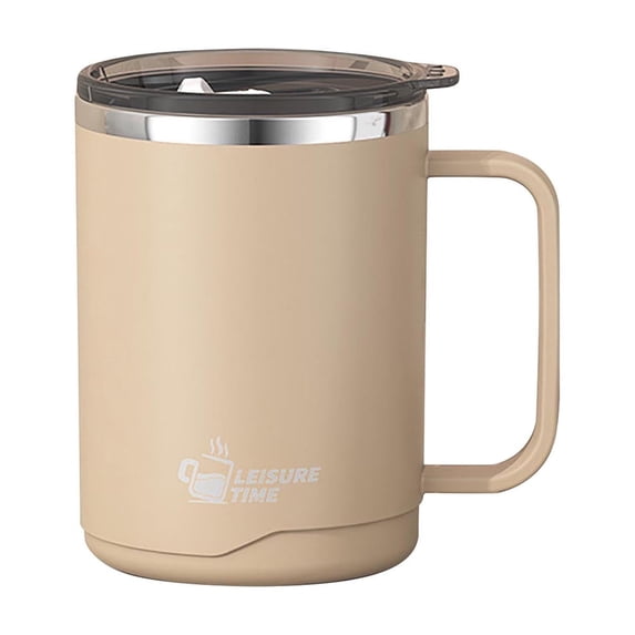 TACILIP 304 Stainless Steel Double-layer Mug Home Office Water Cup with Handle Cup, Kitchen Gadgets