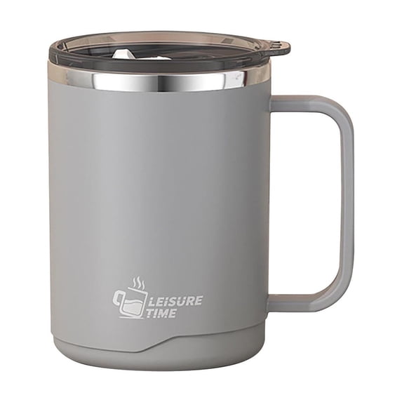 TACILIP 304 Stainless Steel Double-layer Mug Home Office Water Cup with Handle Cup, Kitchen Gadgets