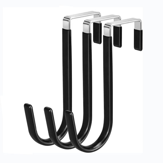TACILIP 37mm Stainless Steel Hook Behind The Door Antislip and Stable Clothes Bags Hook 3pcs Kitchen Bathroom Bedroom Balcony Storage Hook Strong Load Bearing, Organization and Storage