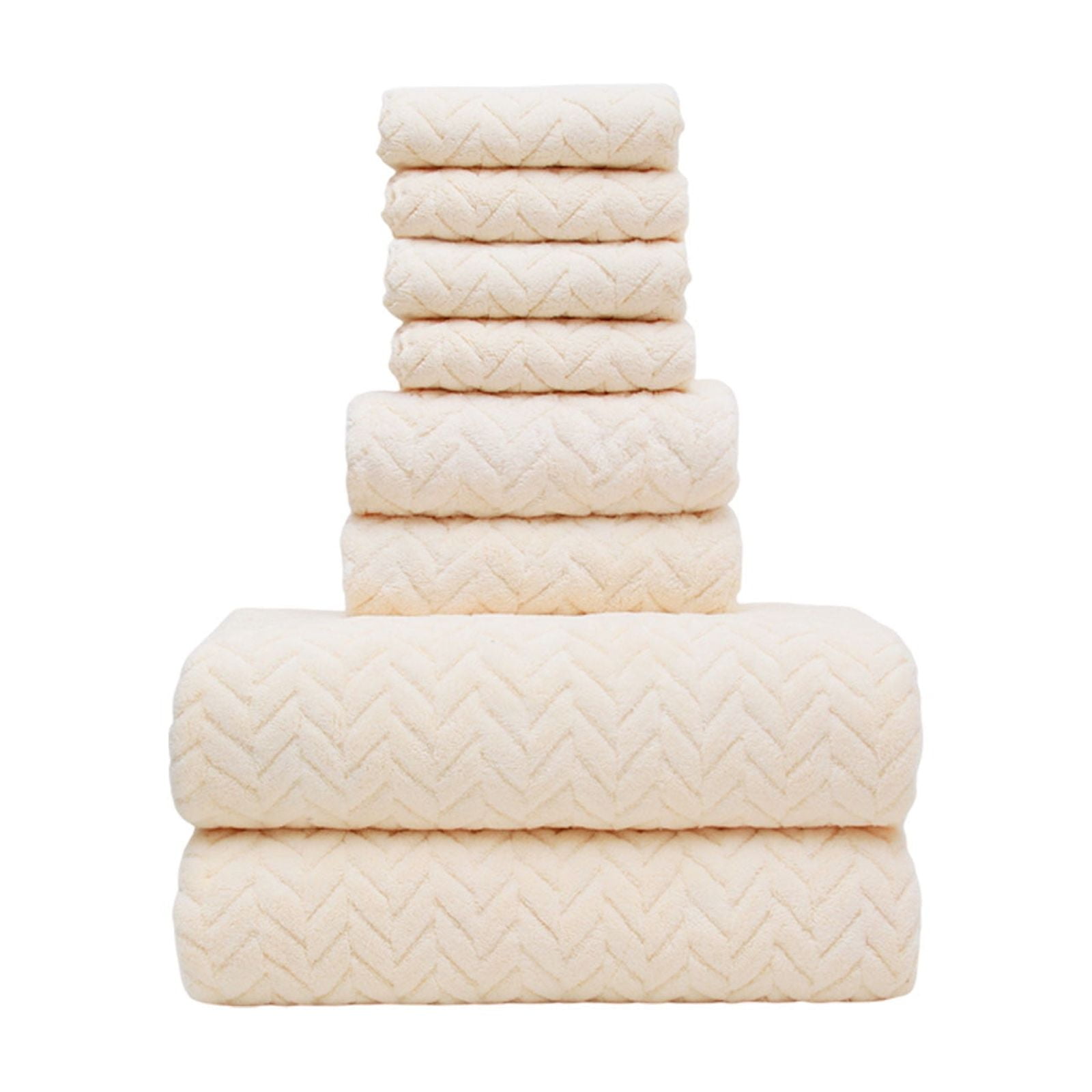 TACILIP 8 Pieces Of Velvet Square Towel Towel Bath Towel Plain Household Bath Wash Face Wipe Dry Absorbent Soft Household Set Towel Set, Gifts for Women