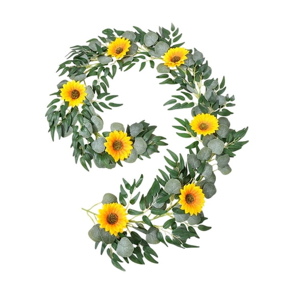 TACILIP Artificial Flowers, Christmas Wedding Wall Hanging Greenerys Eucalyptuss Leaves with Dense Artificial Vines Artificial Sunflower Willows Leaves Eucalyptuss Vines, Gifts for Mom