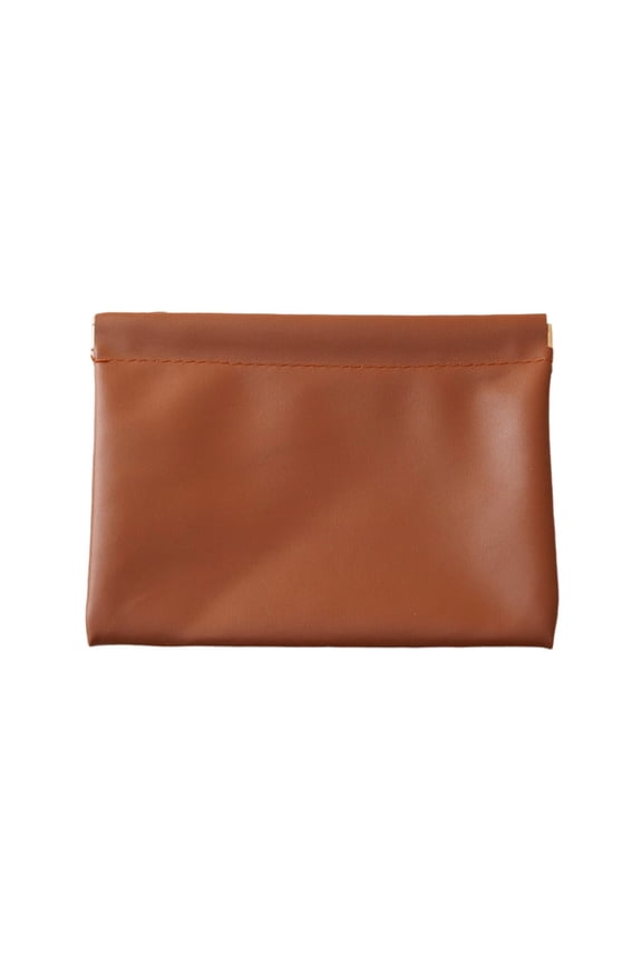 Artificial Leather Cosmetic Bag Waterproof Portable No Zipper Auto-closing Small Makeup Pouch for Women Mini Travel Storage Bag for Cosmetics Headphones Jewelry, School Supplies