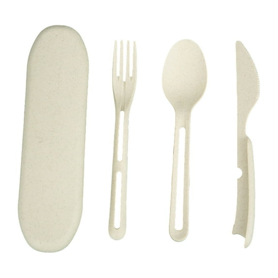 TACILIP Camping, Wheats Straw Cutlery Knife, Fork and Spoon Set Camping Three-piece Set 3-in-1 Combination Set, Outdoor Sports Equipment Camping Accessories Travel