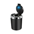 thumbnail image 1 of TACILIP Car Accessories, Car Ashtray With Lid Easy To Clean Portable Ashtray For Car Mini Car Trash Can Detachable Stainless Steel Ash Tray With LED Blue Light, Gift for Father, 1 of 6