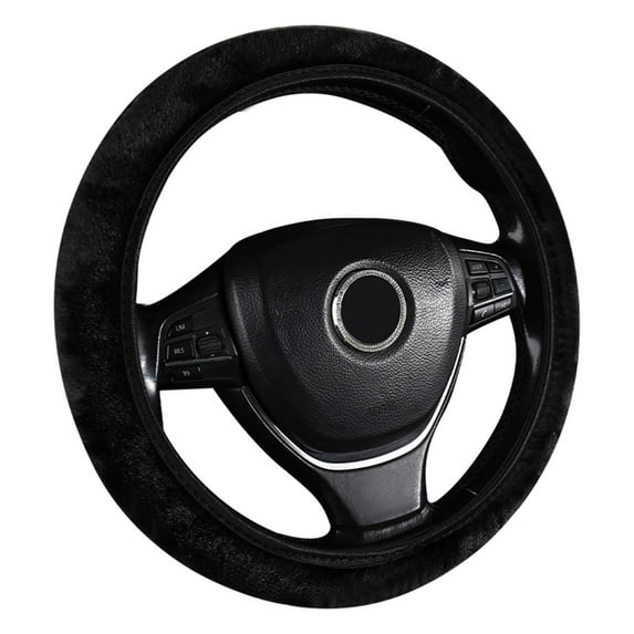 TACILIP Car Accessories, Elastic Stretch Steering Wheel Cover With Soft Warm Plush Non-Slip Car Decoration Car Wheel Protector Universal Fits 14-15 Inches, Gift for Father